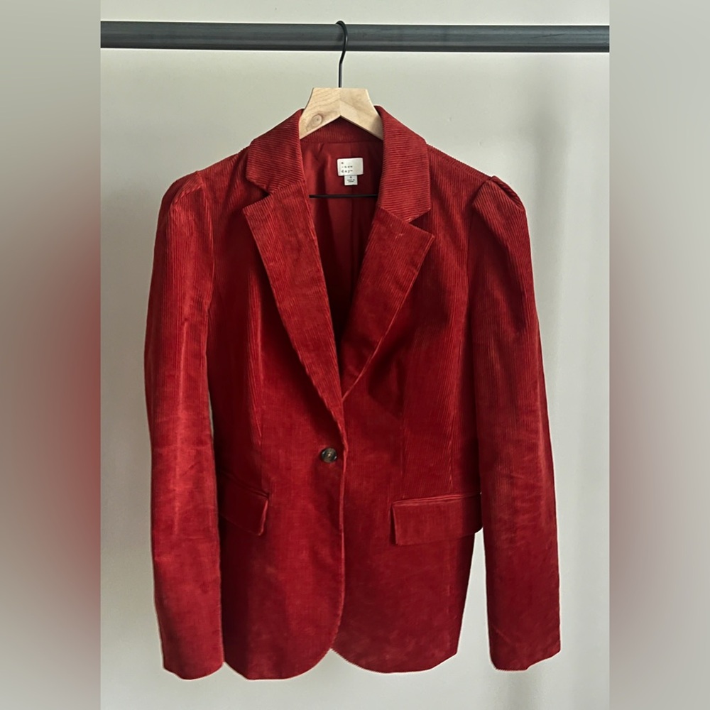Red corduroy blazer